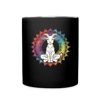 Goat yoga meditation, yoga class, yoga - Full Colour Mug - black - Front