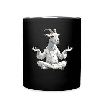 Ziegen-yoga-meditation, Yoga-kurs, Yoga - Tasse einfarbig - Schwarz - Vorne