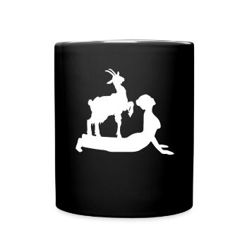Goat yoga meditation, yoga class, yoga - Full Colour Mug - black - Front