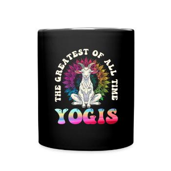 Goat yoga meditation, yoga class, yoga - Full Colour Mug - black - Front