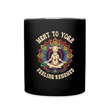 Goat yoga meditation, yoga class, yoga - Full Colour Mug - black - Front