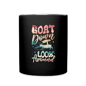 Goat yoga meditation, yoga class, yoga - Full Colour Mug - black - Front
