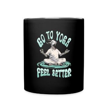 Ziegen-yoga-meditation, Yoga-kurs, Yoga - Tasse einfarbig - Schwarz - Vorne