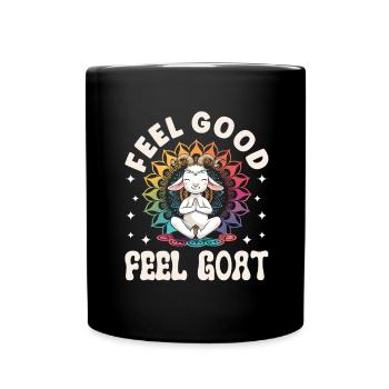Goat yoga meditation, yoga class, yoga - Full Colour Mug - black - Front