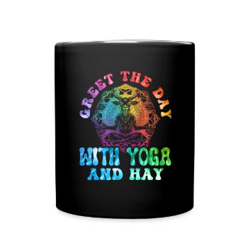Goat yoga meditation, yoga class, yoga - Full Colour Mug - black - Front