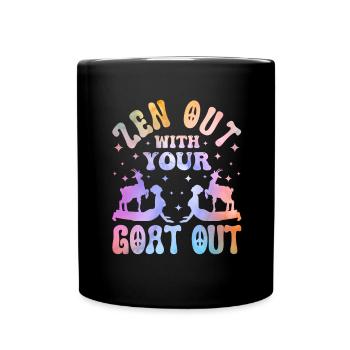 Goat yoga meditation, yoga class, yoga - Full Colour Mug - black - Front
