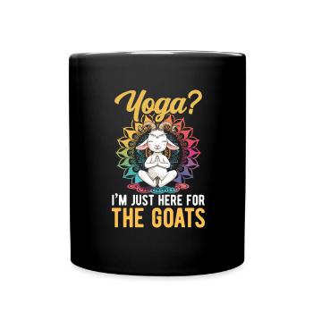 Goat yoga meditation, yoga class, yoga - Full Colour Mug - black - Front