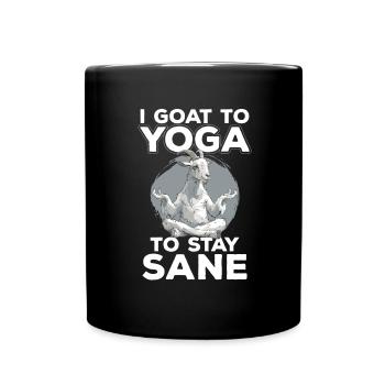 Goat yoga meditation, yoga class, yoga - Full Colour Mug - black - Front