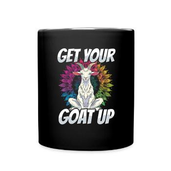 Goat yoga meditation, yoga class, yoga - Full Colour Mug - black - Front