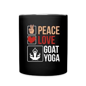 Goat yoga meditation, yoga class, yoga - Full Colour Mug - black - Front