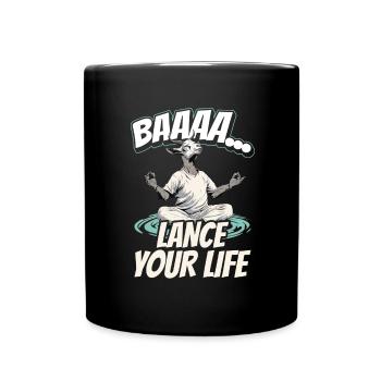 Goat yoga meditation, yoga class, yoga - Full Colour Mug - black - Front