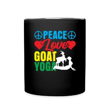 Goat yoga meditation, yoga class, yoga - Full Colour Mug - black - Front