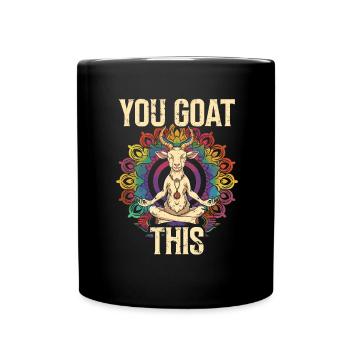 Goat yoga meditation, yoga class, yoga - Full Colour Mug - black - Front