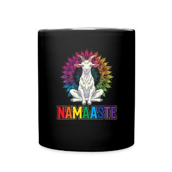 Goat yoga meditation, yoga class, yoga - Full Colour Mug - black - Front