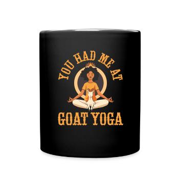 Goat yoga meditation, yoga class, yoga - Full Colour Mug - black - Front