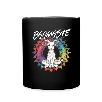 Goat yoga meditation, yoga class, yoga - Full Colour Mug - black - Front