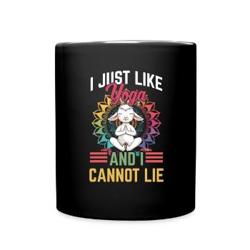 Goat yoga meditation, yoga class, yoga - Full Colour Mug - black - Front
