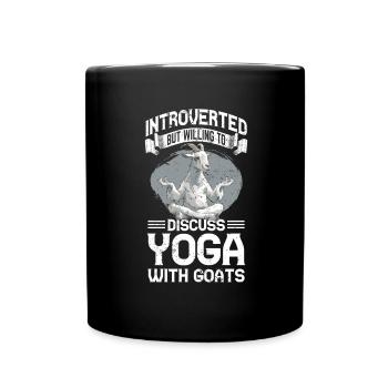 Ziegen-yoga-meditation, Yoga-kurs, Yoga - Tasse einfarbig - Schwarz - Vorne