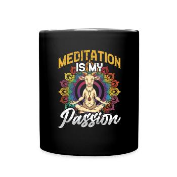 Ziegen-yoga-meditation, Yoga-kurs, Yoga - Tasse einfarbig - Schwarz - Vorne