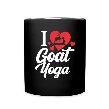 Goat yoga meditation, yoga class, yoga - Full Colour Mug - black - Front