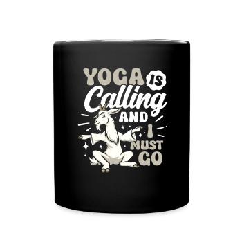 Ziegen-yoga-meditation, Yoga-kurs, Yoga - Tasse einfarbig - Schwarz - Vorne