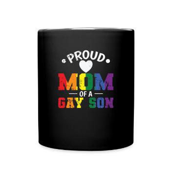 Proud Mom of a gay Son LGBT - Tasse einfarbig - Schwarz - Vorne