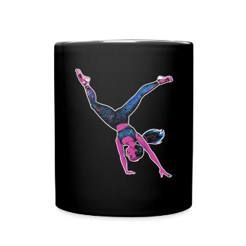 Cool cartwheel gymnast - Full Colour Mug - black - Front