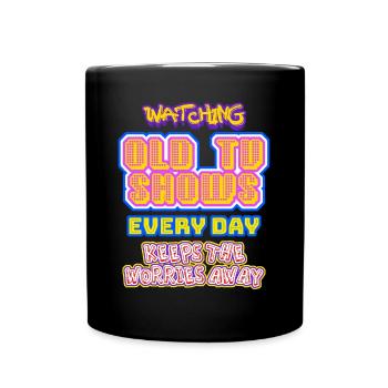 TV Television 90s 80s Retro - Full Colour Mug - black - Front