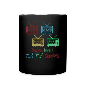 Retro TV Television 90s 80s - Full Colour Mug - black - Front