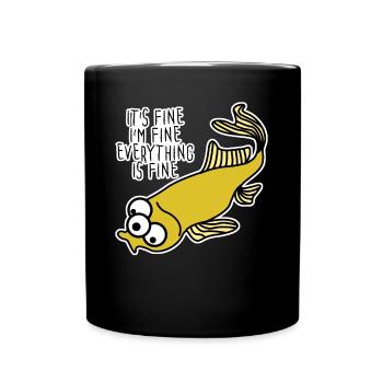 Poisson muté Tout va bien - Mug uni - noir - Devant