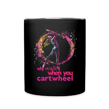Cool cartwheel gymnast - Full Colour Mug - black - Front