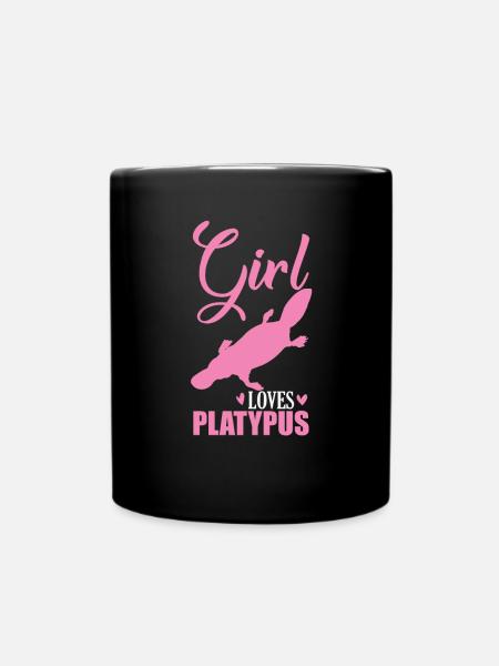 Girl loves Platypus Schnabeltier - Tasse einfarbig - Schwarz