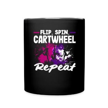 Cool cartwheel gymnastics - Full Colour Mug - black - Front