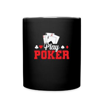 Play Poker Card Ace - Full Colour Mug - black - Front