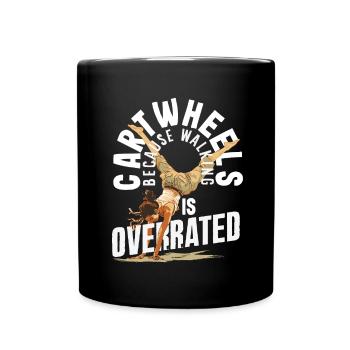 Cool cartwheel gymnastics - Full Colour Mug - black - Front