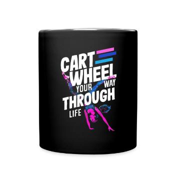 Cool cartwheel gymnastics - Full Colour Mug - black - Front