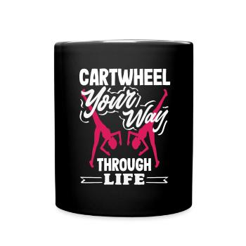 Cool cartwheel gymnastics - Full Colour Mug - black - Front