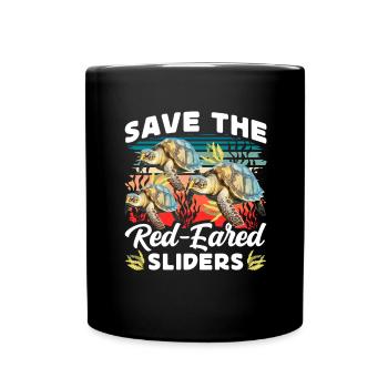 Red-eared turtle lovers - Full Colour Mug - black - Front