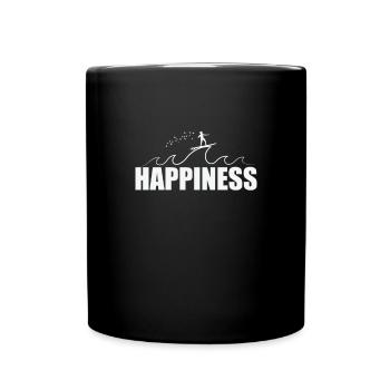Happiness Surfing Surfing on Wave - Full Colour Mug - black - Front