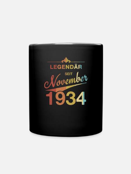 90. Geburtstag Legendär seit November 1934 - Tasse einfarbig - Schwarz