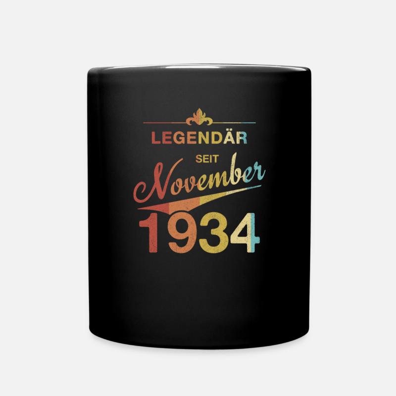 90. Geburtstag Legendär seit November 1934 - Tasse einfarbig - Schwarz