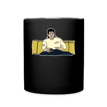 Regarder la télévision sur le canapé paresseux - Mug uni - noir - Devant