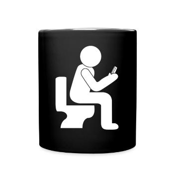 Mobile Phone Toilet Smartphone Cellphone - Full Colour Mug - black - Front