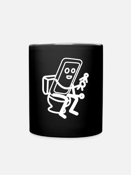 Smartphone Toilette Téléphone portable Téléphone portable - Mug uni - noir