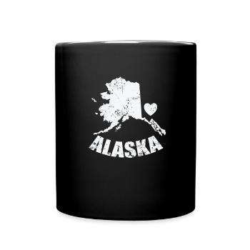 Alaska Heart State USA America - Full Colour Mug - black - Front