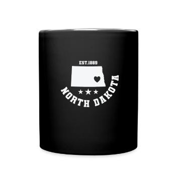 North Dakota Est. 1889 USA - Full Colour Mug - black - Front