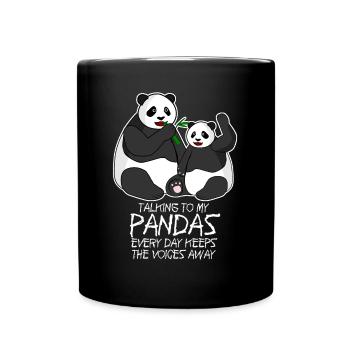 Panda Ours Drôles de Pandas - Mug uni - noir - Devant
