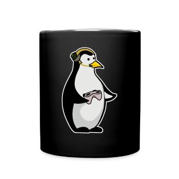 Gaming Penguin Gamer Penguins - Tasse einfarbig - Schwarz - Vorne
