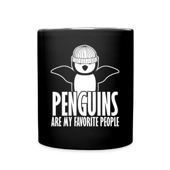 Penguin with Beanie Penguins - Tasse einfarbig - Schwarz - Vorne
