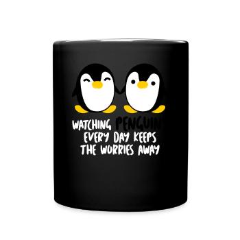 Penguins - Tasse einfarbig - Schwarz - Vorne